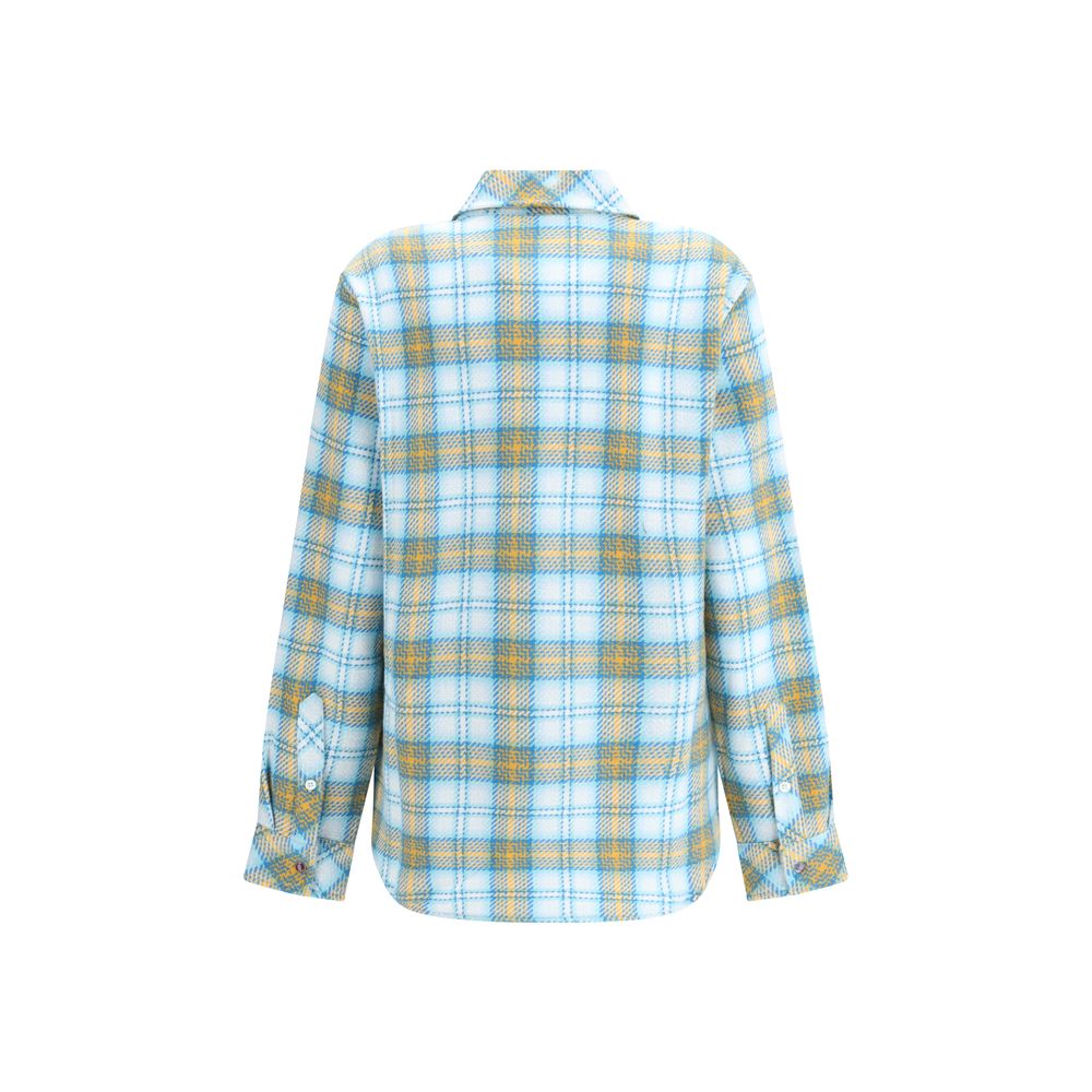 God's True Cashmere Blue Cashmere Pattern Shirt