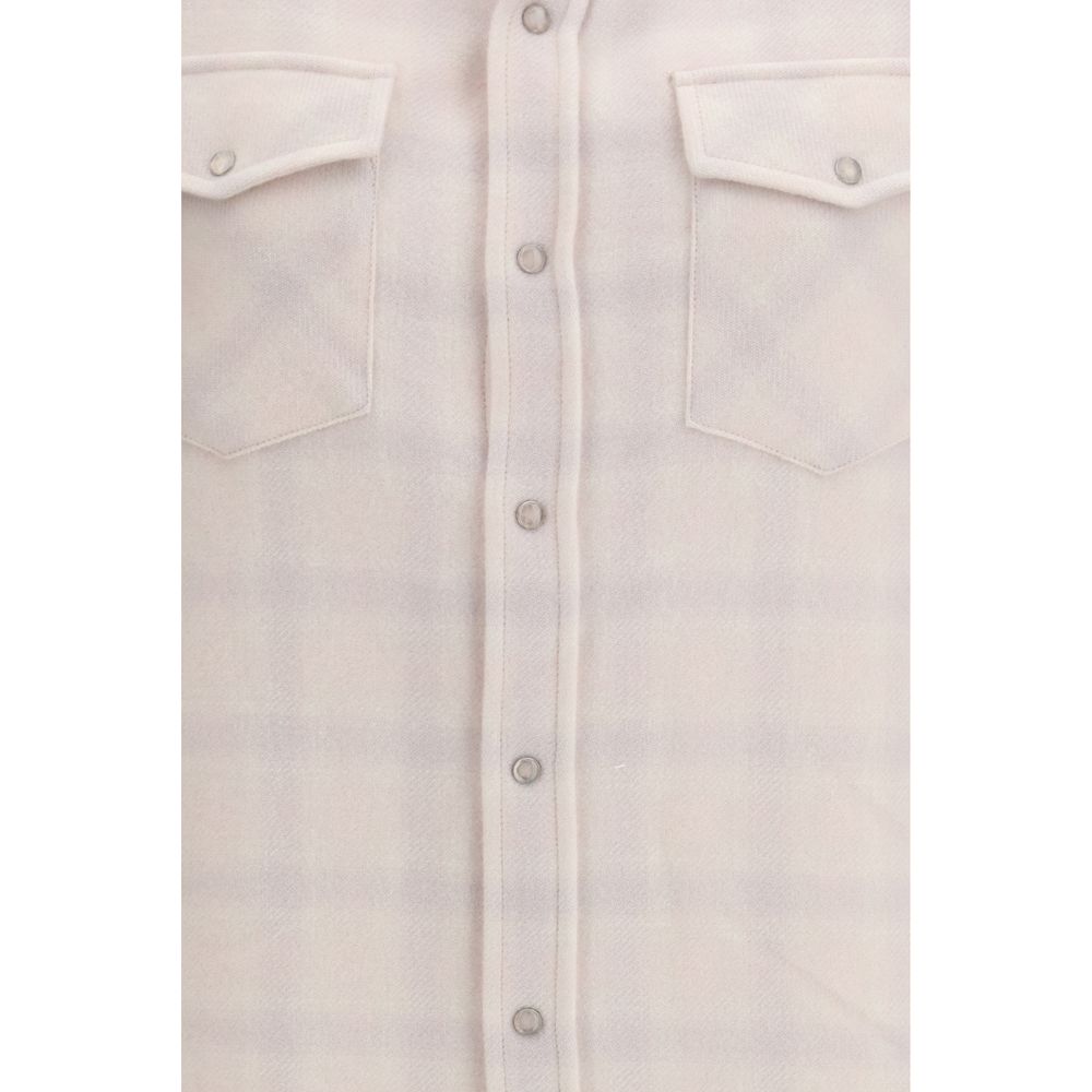 God's True Cashmere White Cashmere Pattern Shirt - Luxe Marca