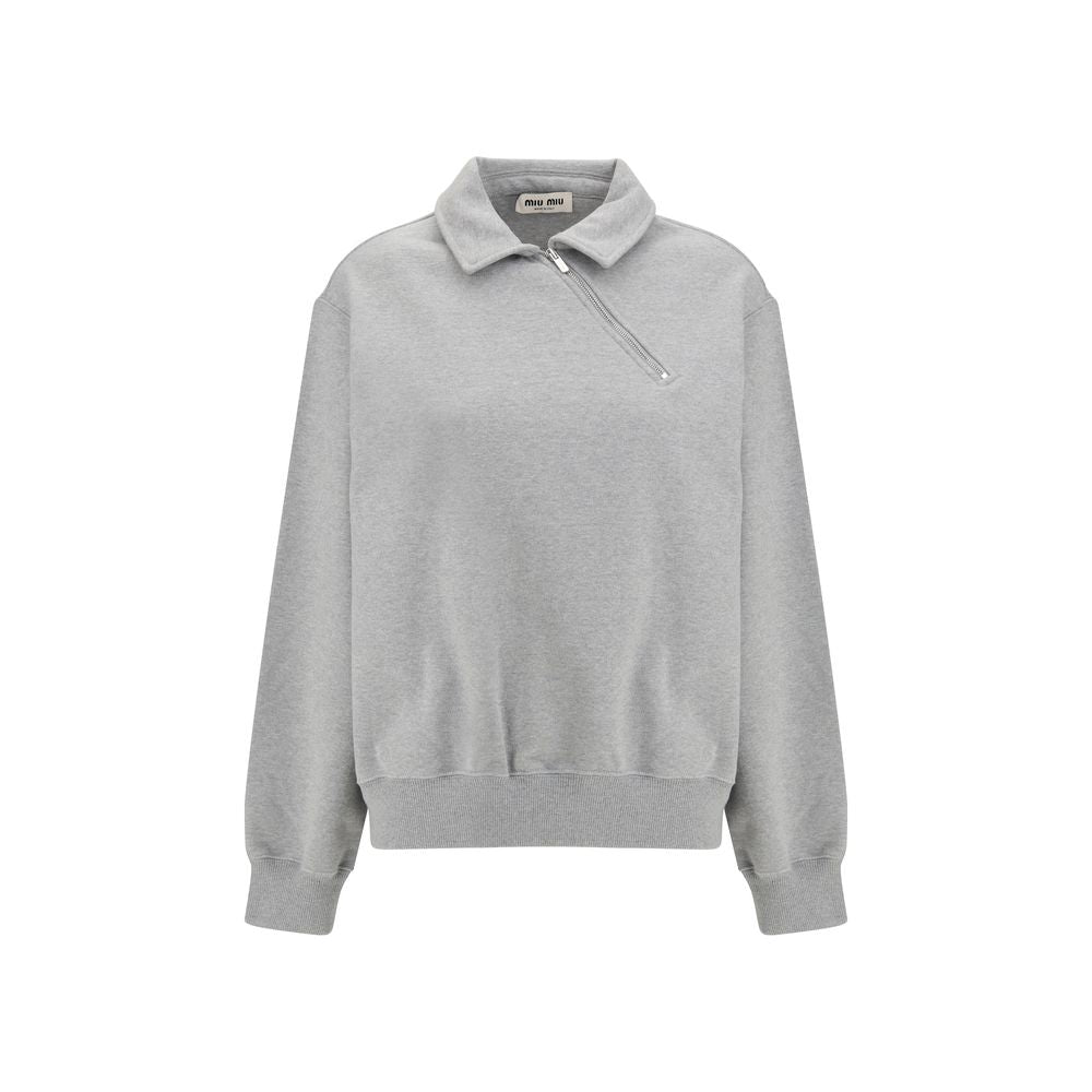 Miu Miu Gray Cotton Sweatshirt - Luxe Marca