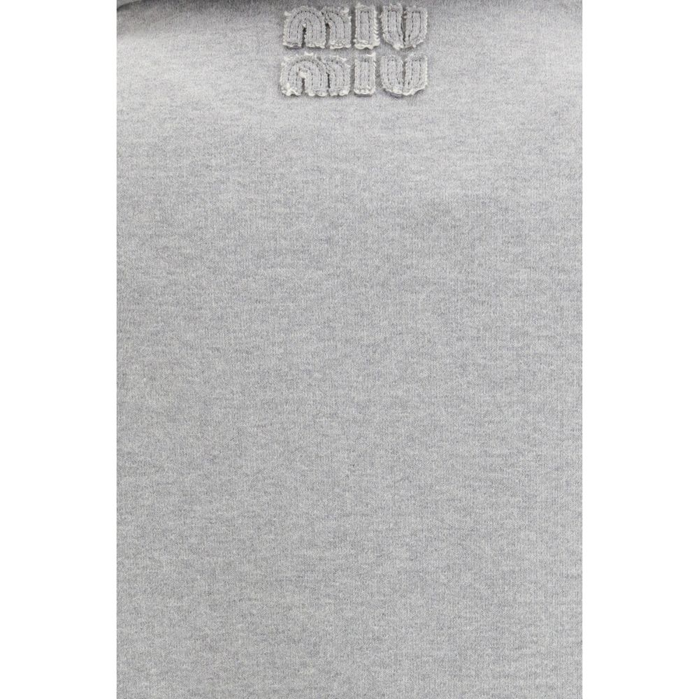 Miu Miu Gray Cotton Sweatshirt - Luxe Marca