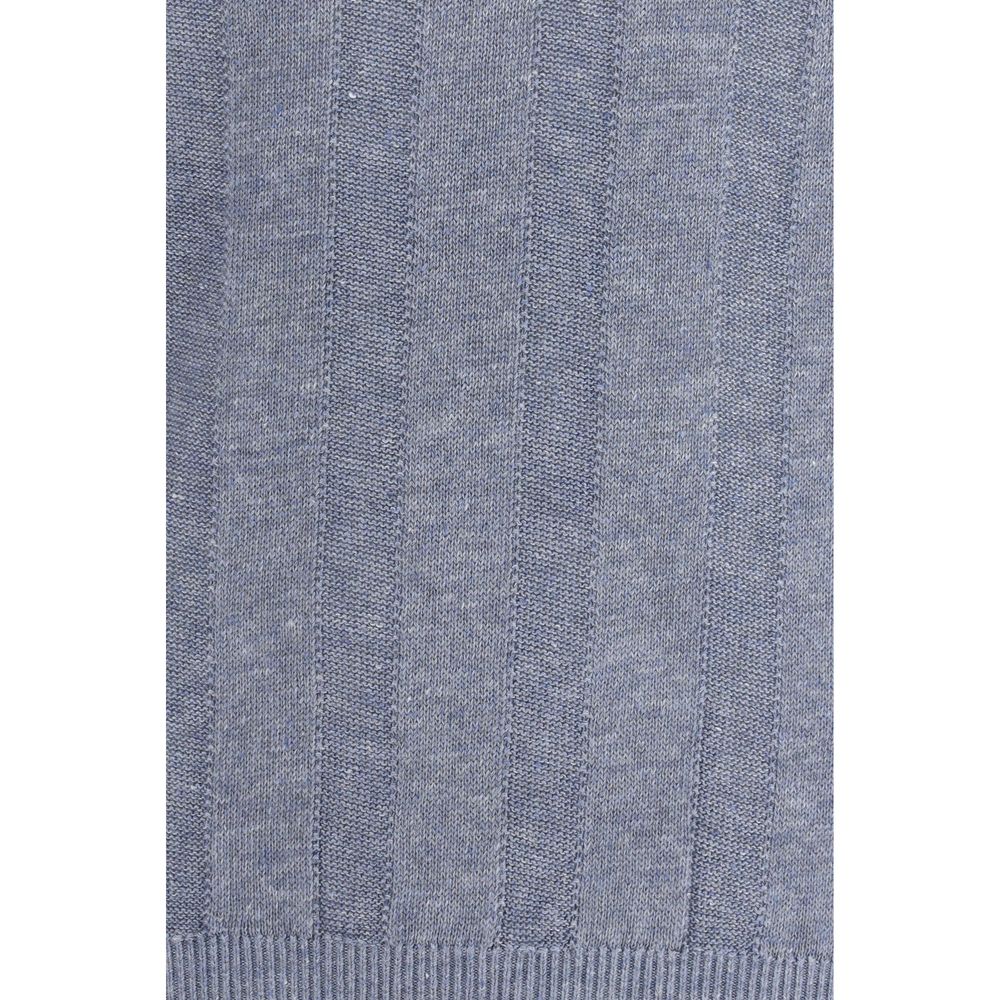 Brunello Cucinelli Blue Linen T-Shirt - Luxe Marca