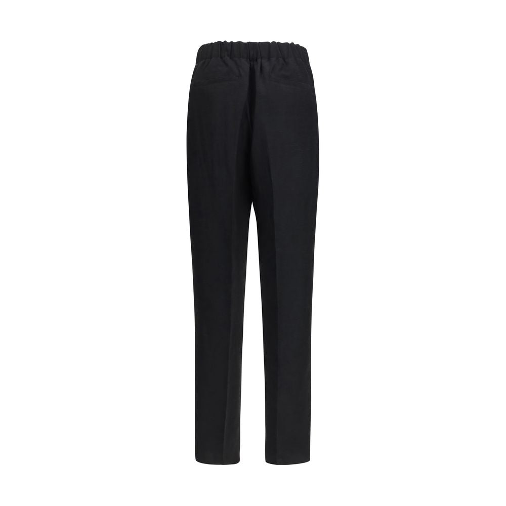 Laneus Black Viscose Casual Pants - Luxe Marca