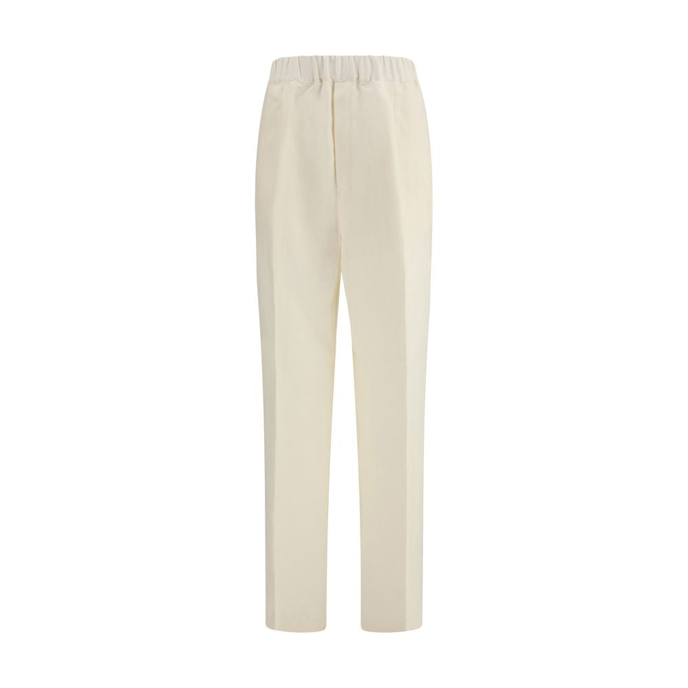 Laneus Beige Viscose Casual Pants - Luxe Marca