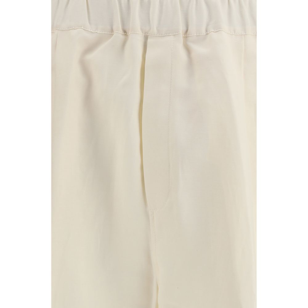 Laneus Beige Viscose Casual Pants - Luxe Marca