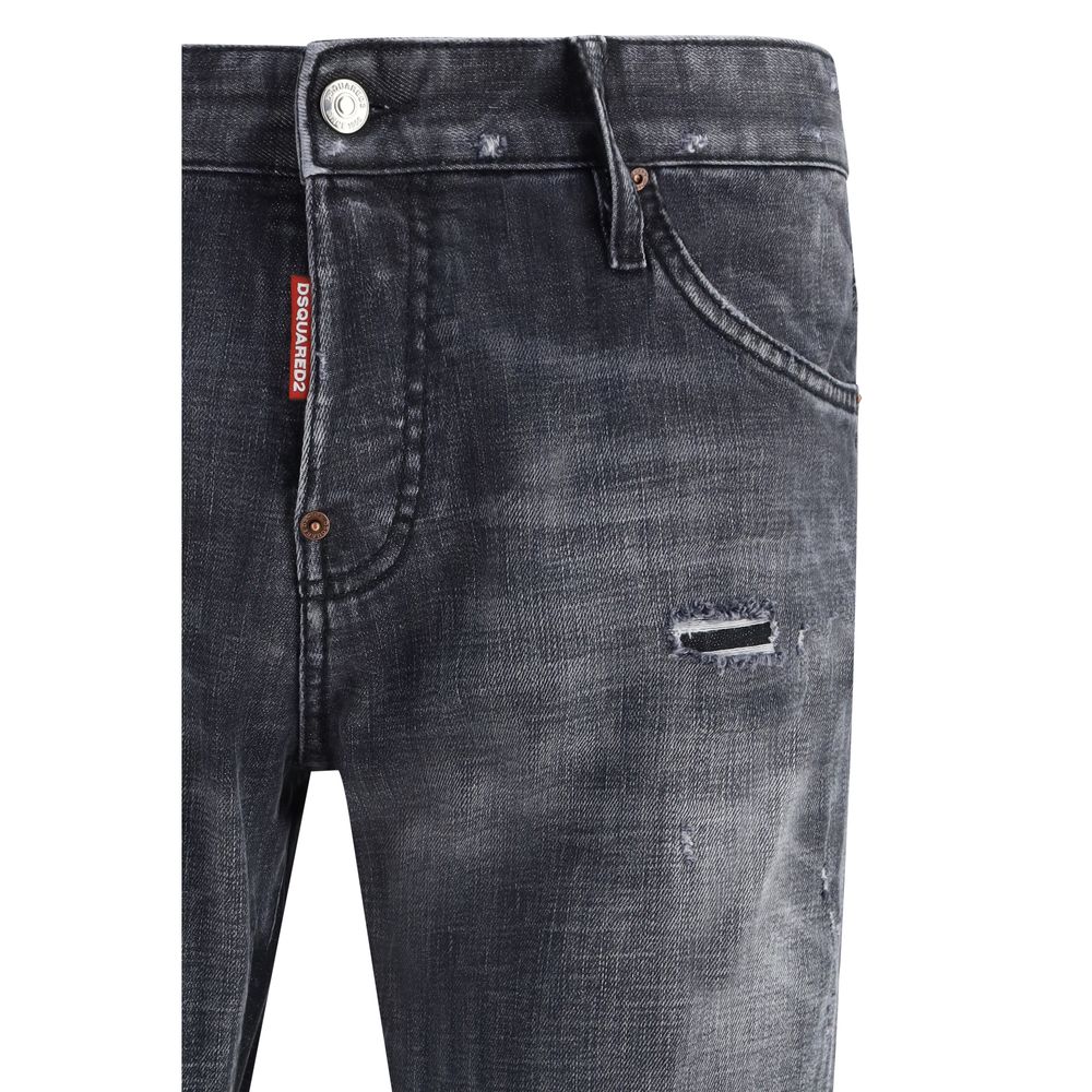 Dsquared² Black Cotton Slim Fit Jeans - Luxe Marca