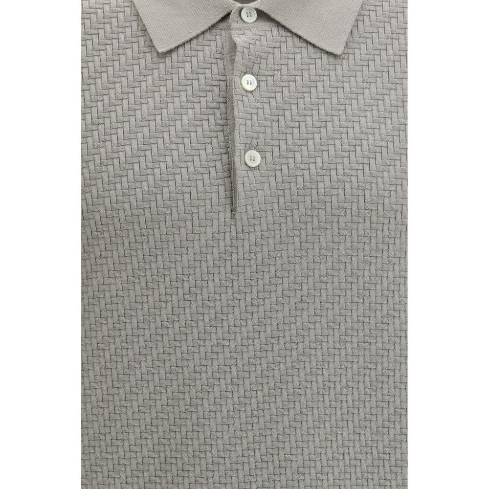 Brioni Beige Cotton Polo Shirt - Luxe Marca