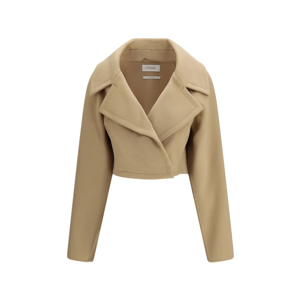 Max Mara Beige Fleece Wool Coat