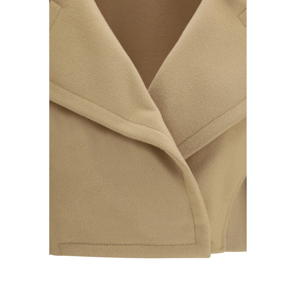 Max Mara Beige Fleece Wool Coat