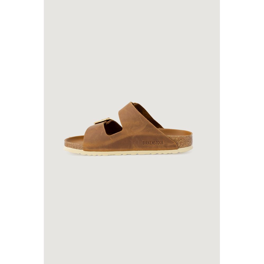 Birkenstock Brown Leather Slippers - Luxe Marca