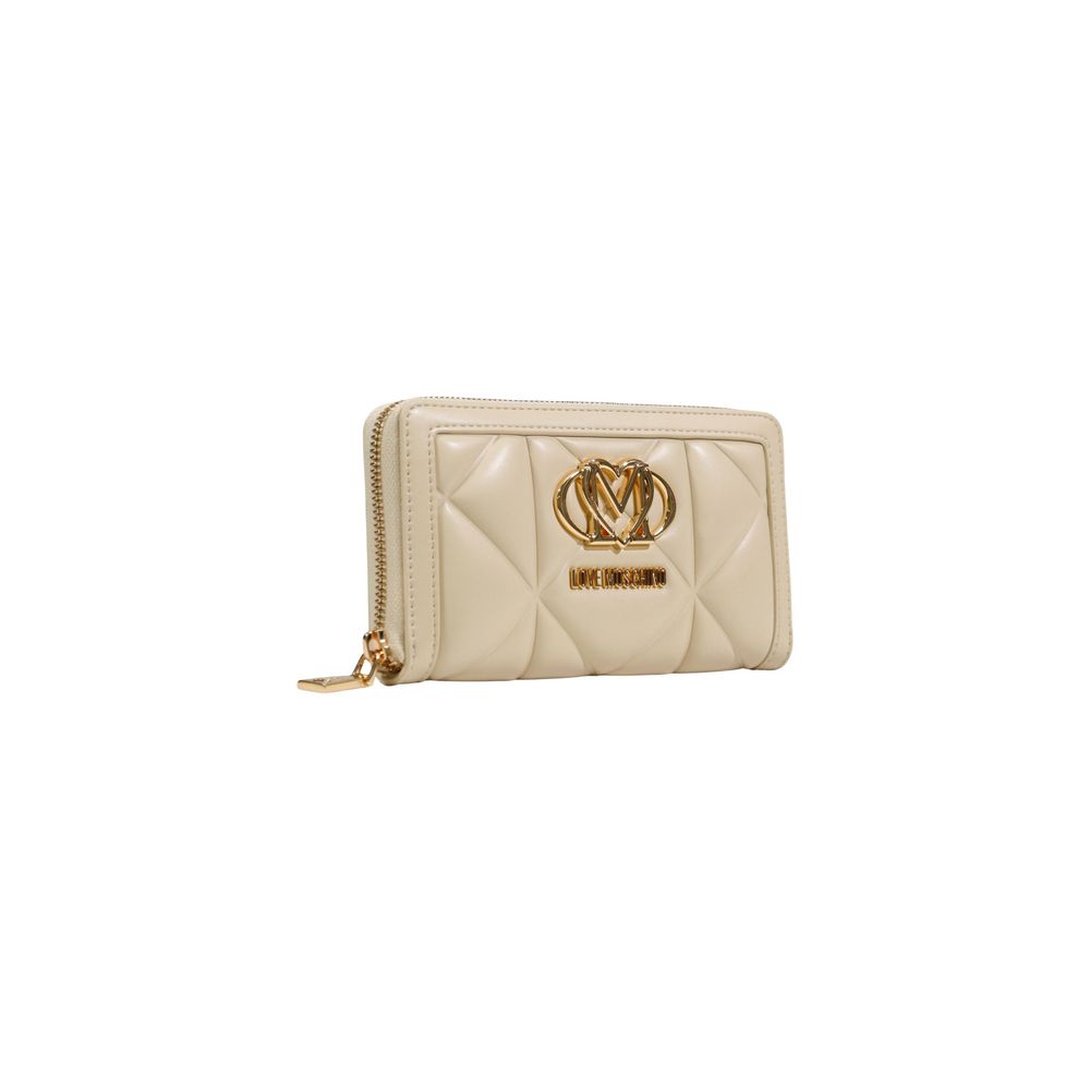 Love Moschino Cream Artificial Leather Wallet - Luxe Marca