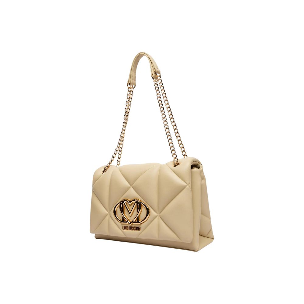 Love Moschino Beige Artificial Leather Handbag - Luxe Marca