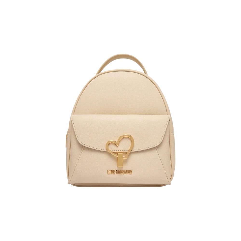 Love Moschino Beige Polyethylene Backpack - Luxe Marca