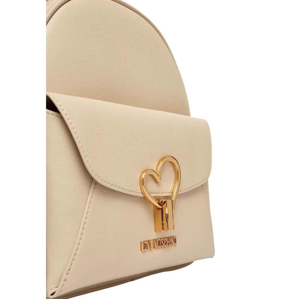 Love Moschino Beige Polyethylene Backpack - Luxe Marca