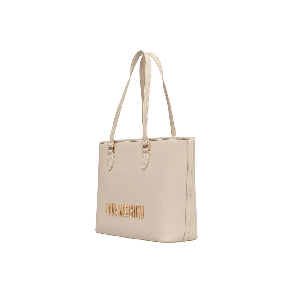 Love Moschino Beige Polyethylene Handbag - Luxe Marca