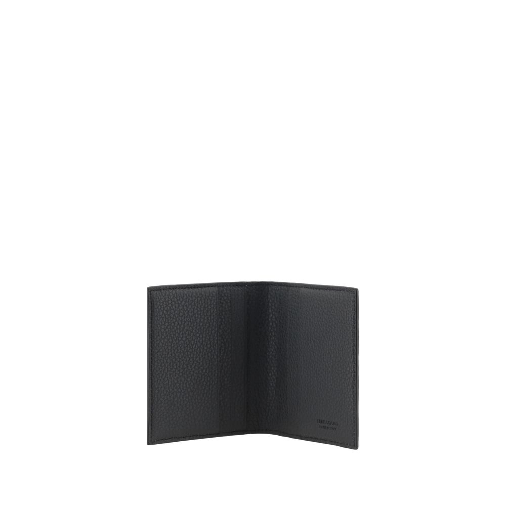 Ferragamo Black Calf Leather Bos Taurus Wallet - Luxe Marca