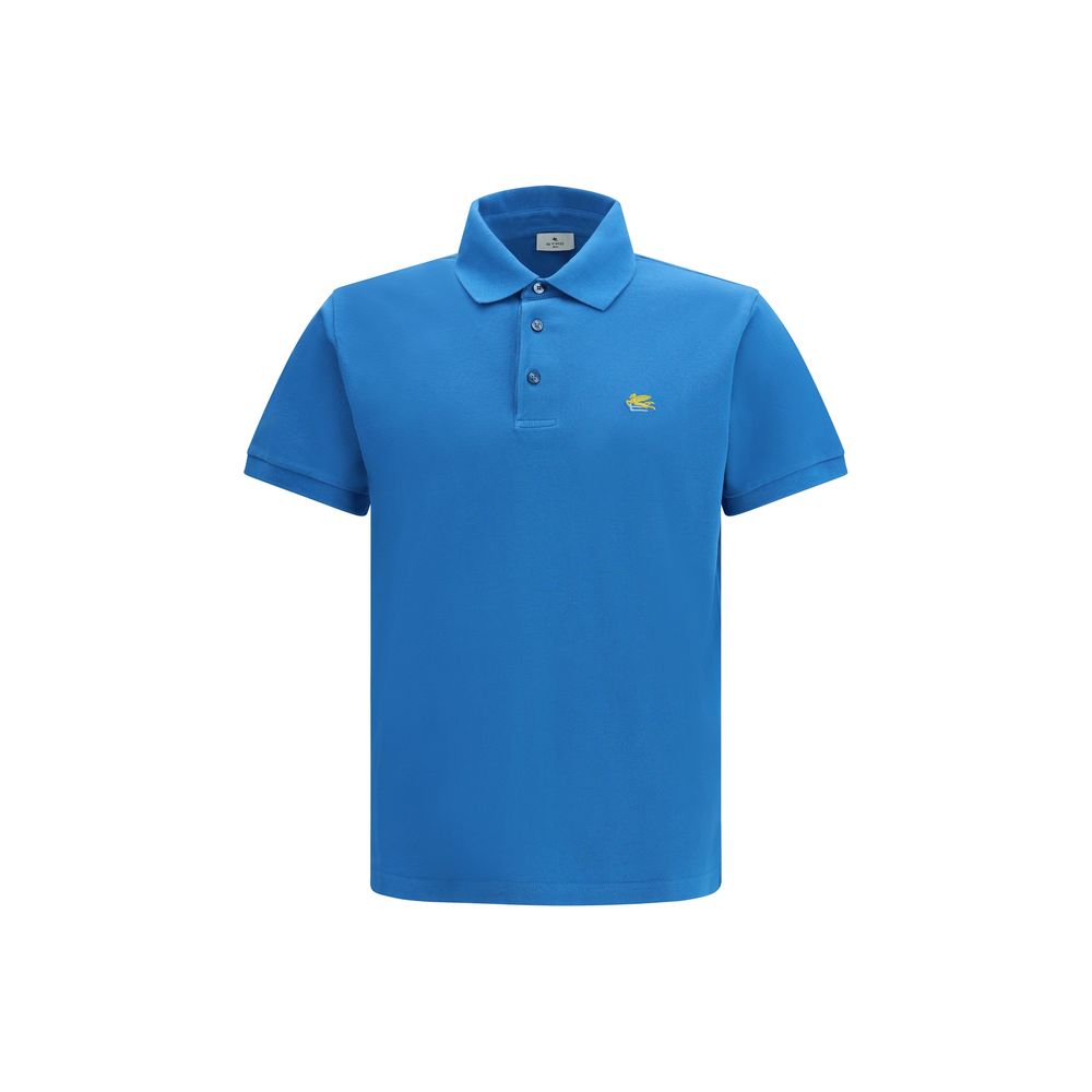 Etro Blue Cotton Polo Shirt - Luxe Marca