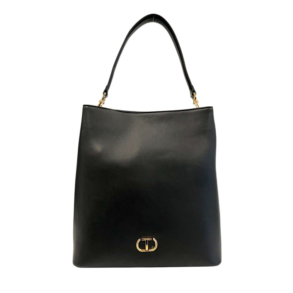 Twinset Black PU Women Shoulder Bag - Luxe Marca