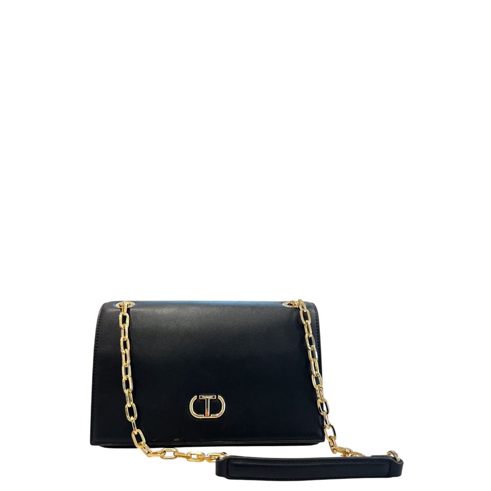 Twinset Black PU Women Crossbody Bag - Luxe Marca