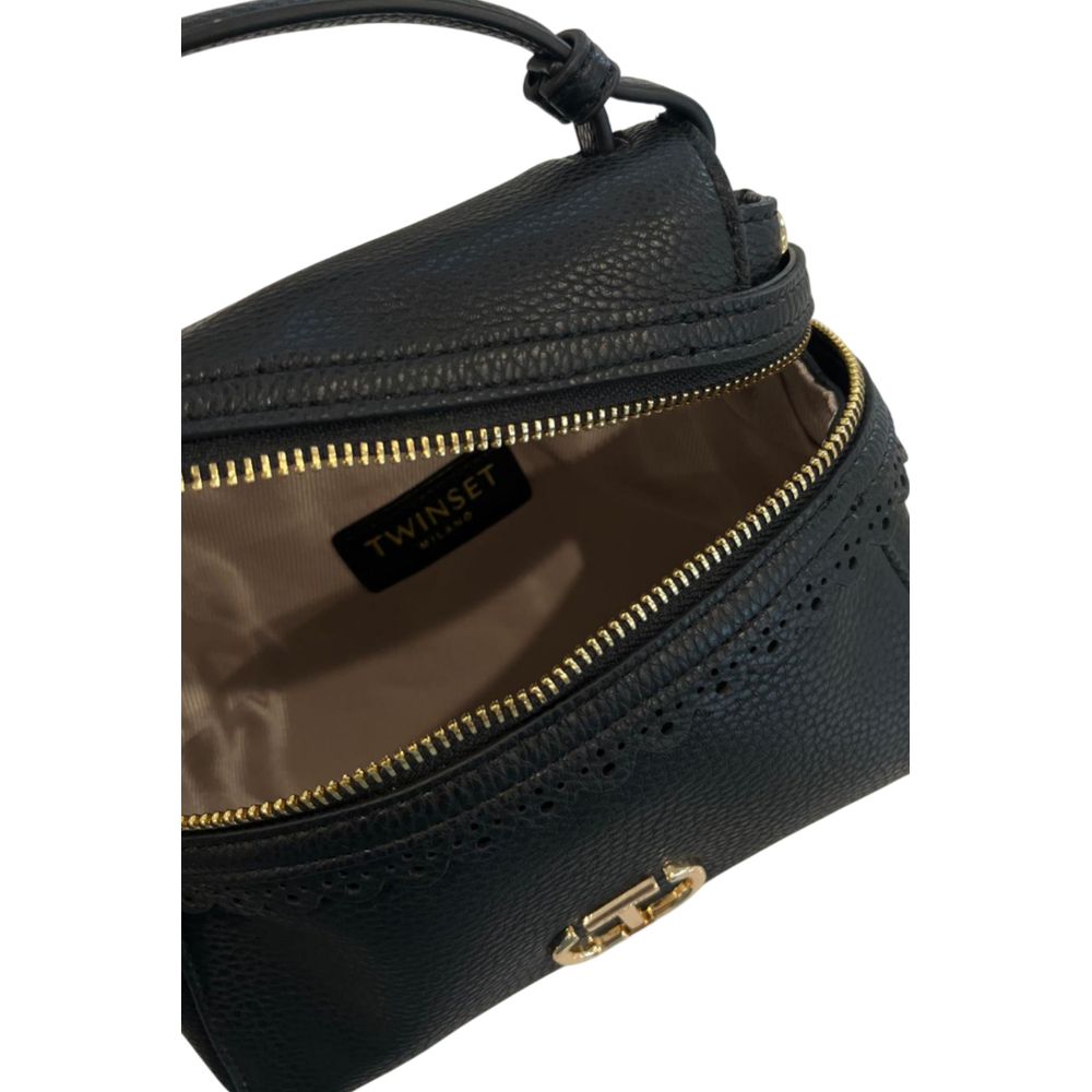 Twinset Black PU Women's Handbag - Luxe Marca
