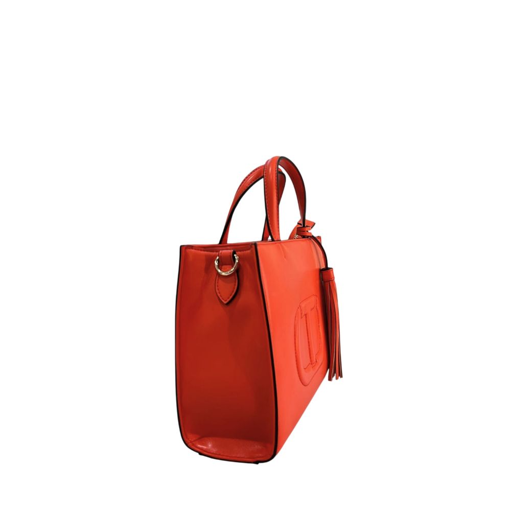 Twinset Orange Faux Leather Women Handbag - Luxe Marca