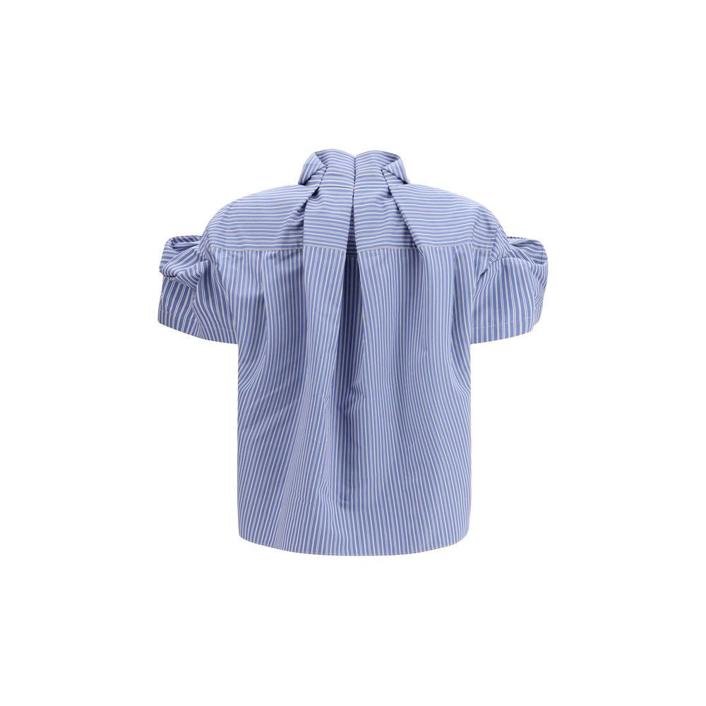 Sacai Blue Polyester Shortsleeve Shirt - Luxe Marca