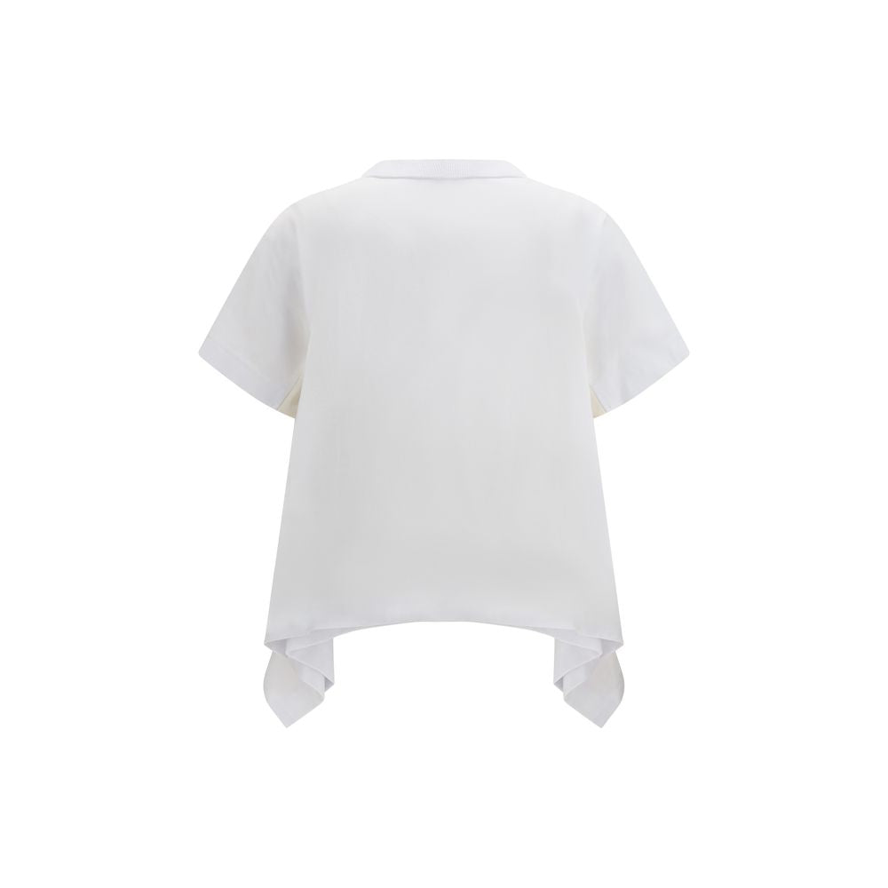 Sacai White Cotton T-Shirt - Luxe Marca