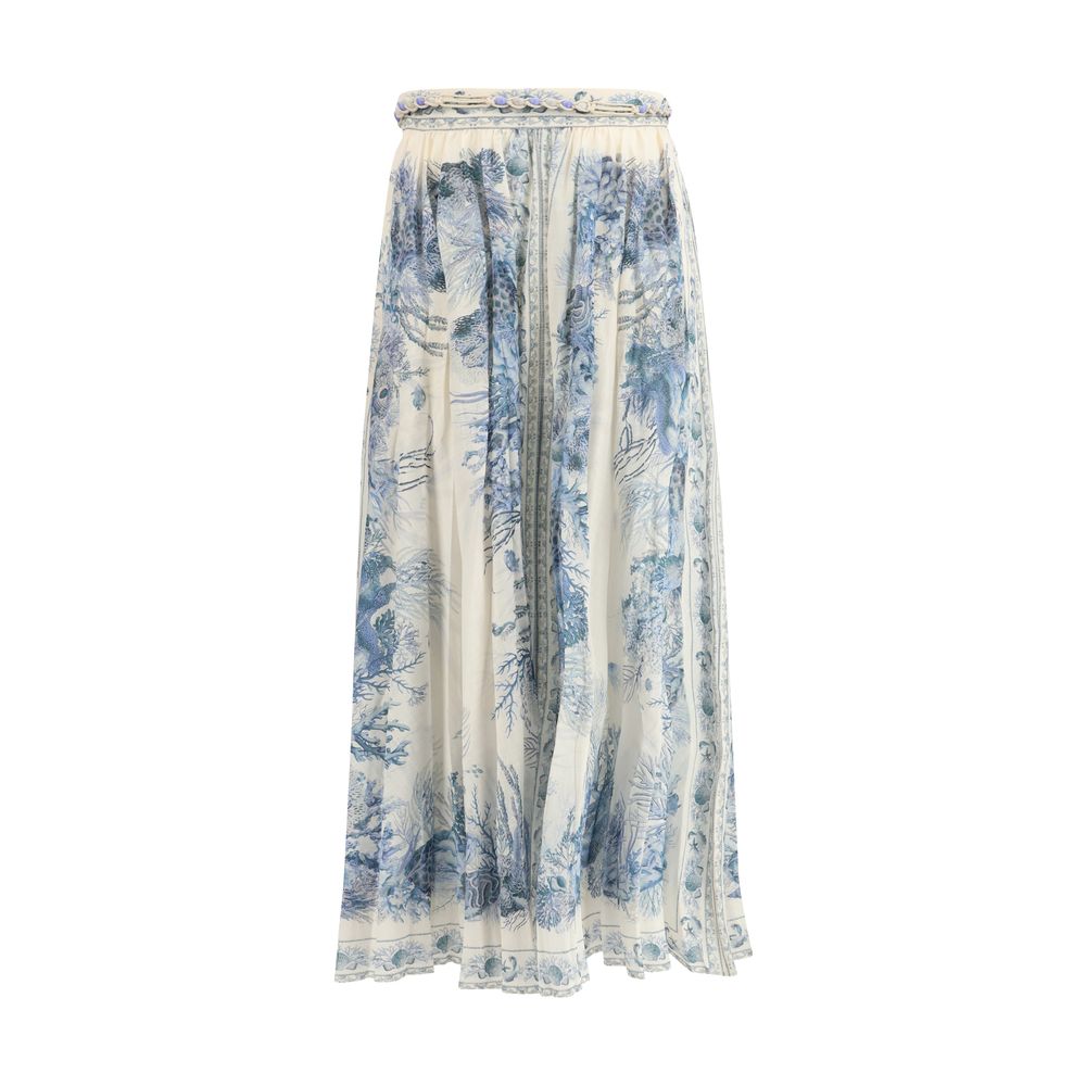 Zimmermann Multicolor Cotton Long Skirt - Luxe Marca