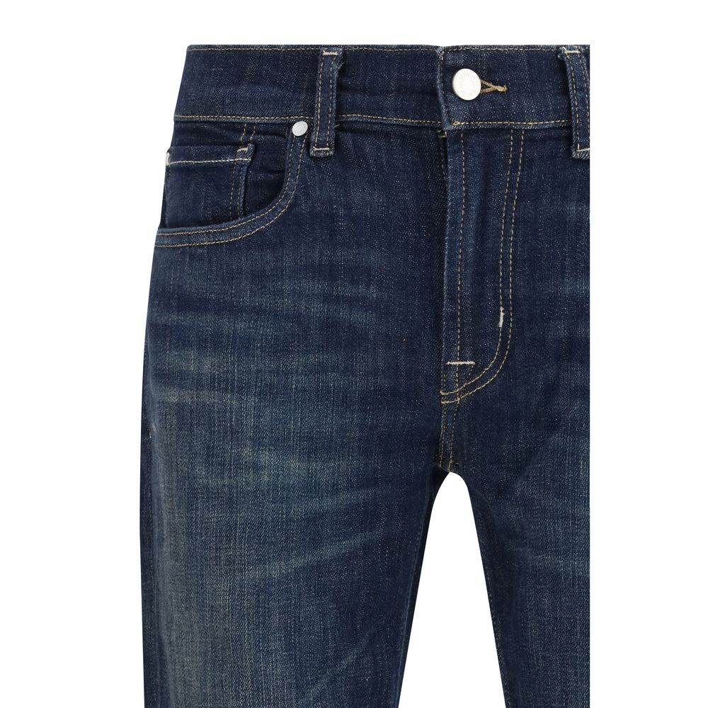 7FOR Black Cotton Flared Jeans - Luxe Marca