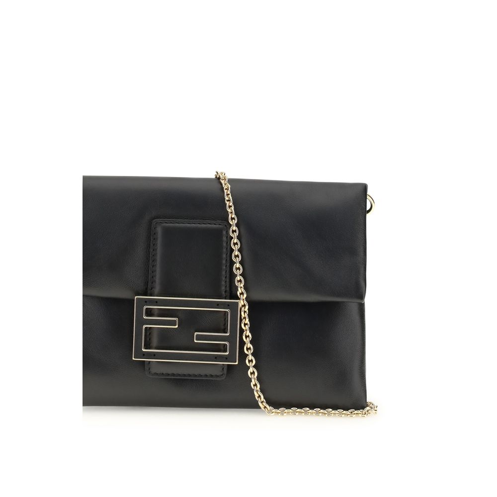 Fendi Black Calf Leather Bos Taurus Shoulder Bag - Luxe Marca