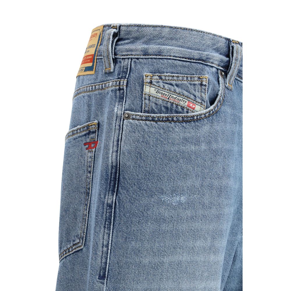 Diesel Blue Cotton Relaxed Fit Jeans - Luxe Marca
