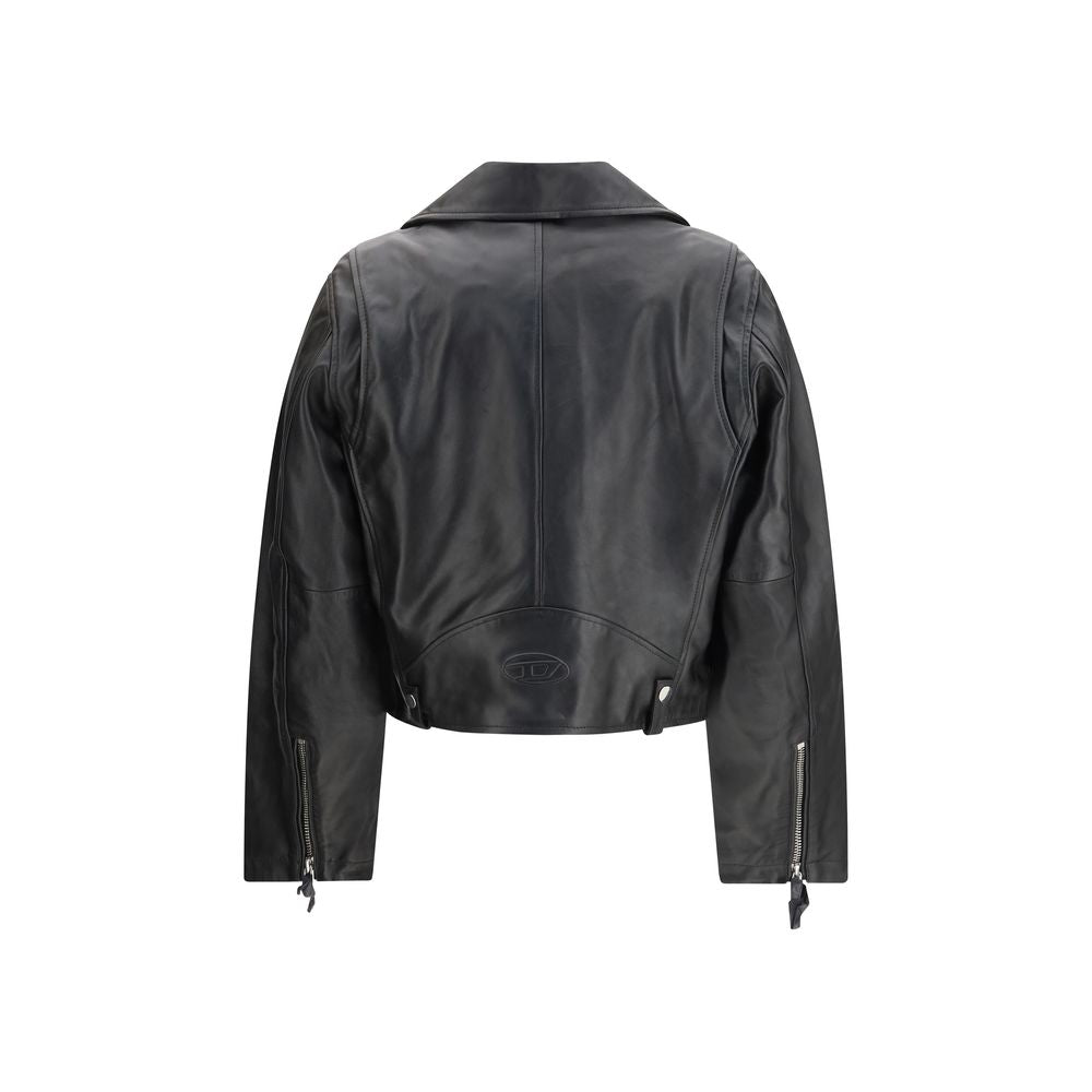 Diesel Black Leather Jacket - Luxe Marca