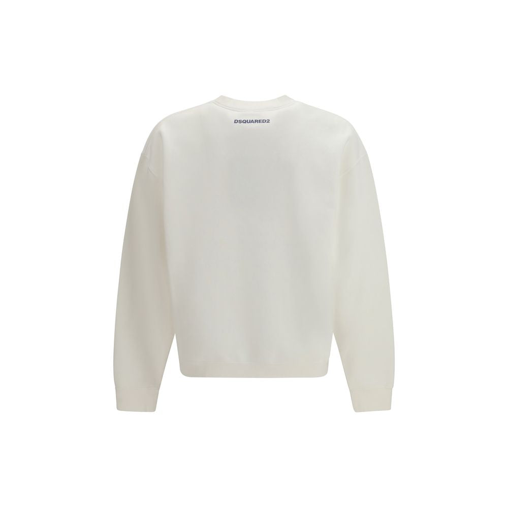 Dsquared² White Cotton Sweatshirt - Luxe Marca