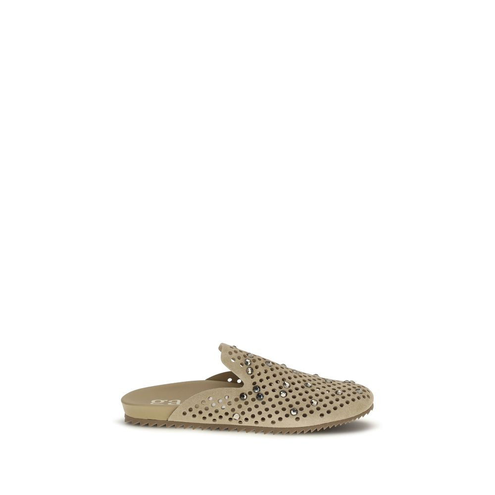 Pedro García Beige Calf Leather Bos Taurus Mules - Luxe Marca