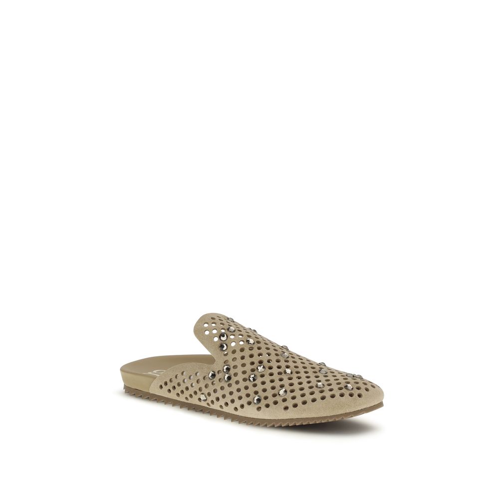 Pedro García Beige Calf Leather Bos Taurus Mules - Luxe Marca