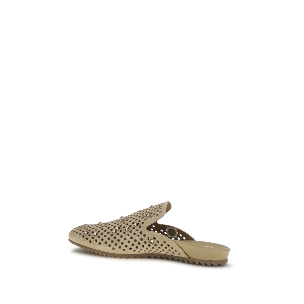 Pedro García Beige Calf Leather Bos Taurus Mules - Luxe Marca