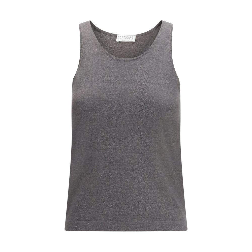 Brunello Cucinelli Gray Cashmere Top - Luxe Marca