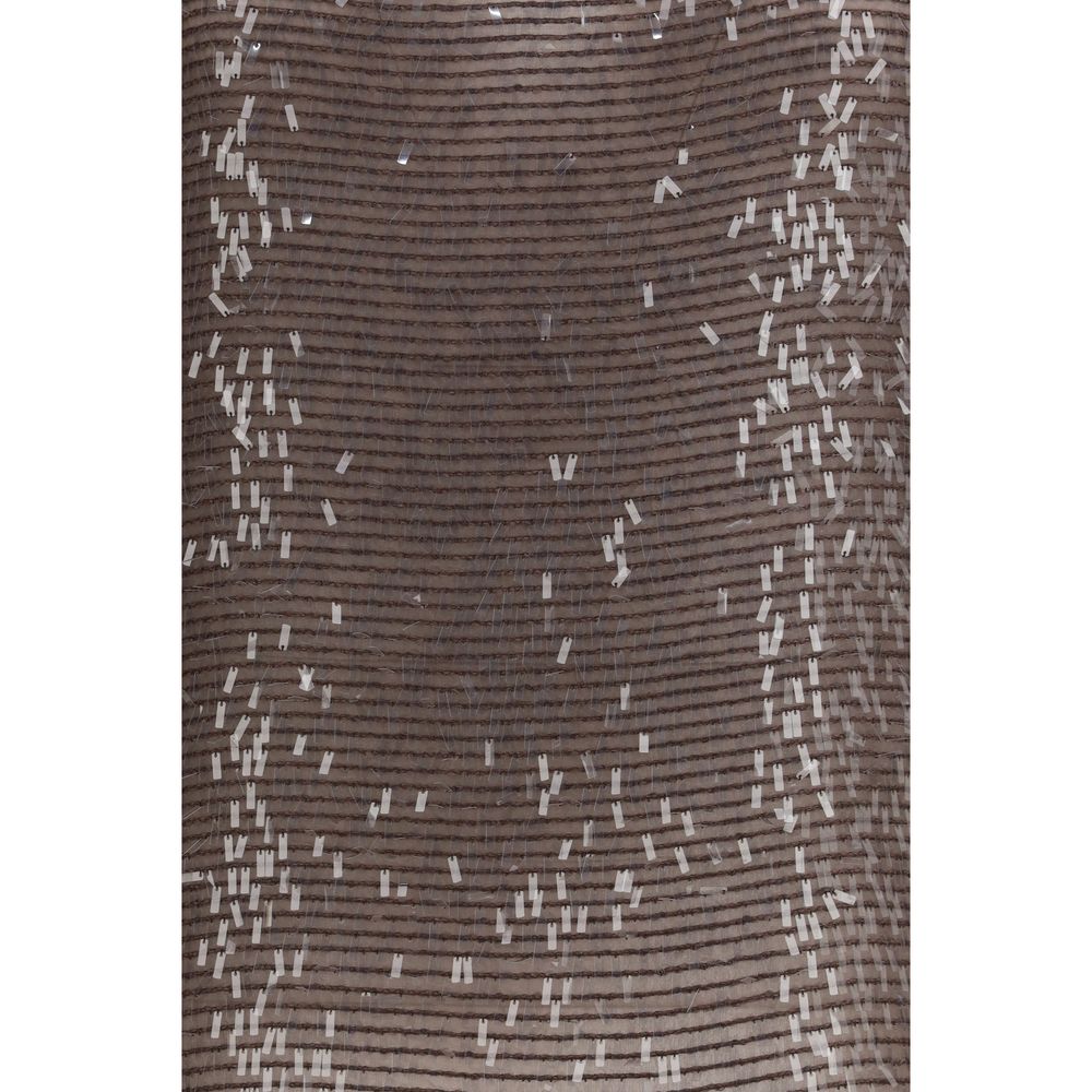 Brunello Cucinelli Brown Silk Top - Luxe Marca