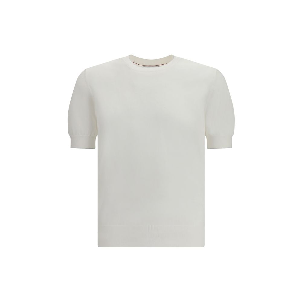 Brunello Cucinelli White Cotton T-Shirt - Luxe Marca
