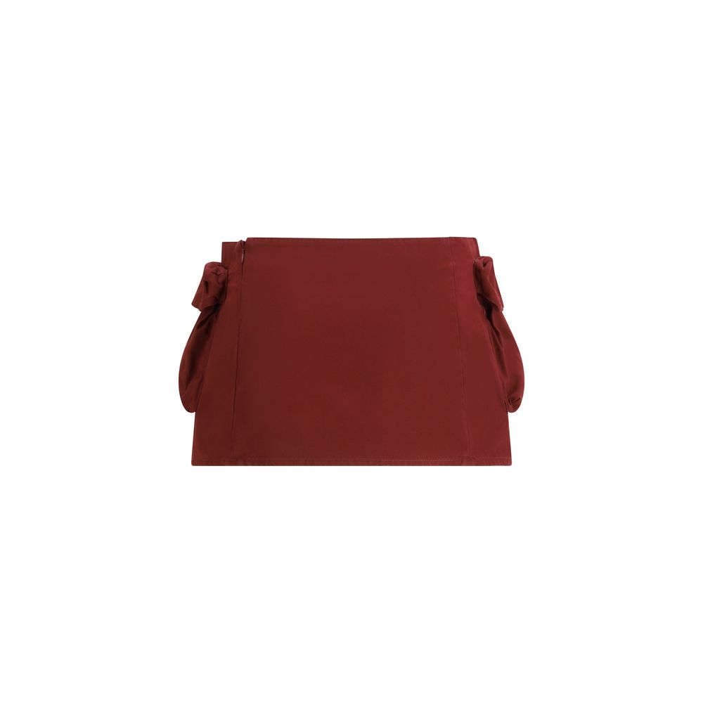 Miu Miu Bordeaux Cotton Mini Skirt - Luxe Marca