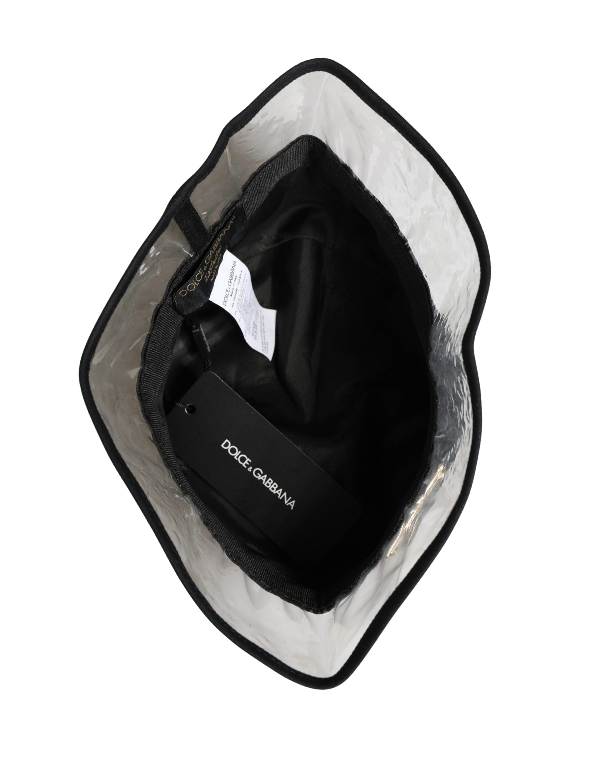 Dolce & Gabbana Black Cotton Plastic Fisherman Bucket Capello Hat - Luxe Marca