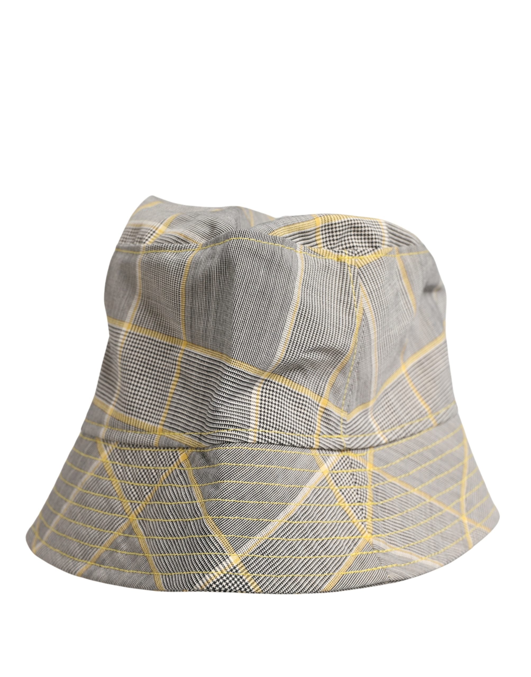 Dolce & Gabbana Men Gray Checkered Bucket Fisherman Capello Hat