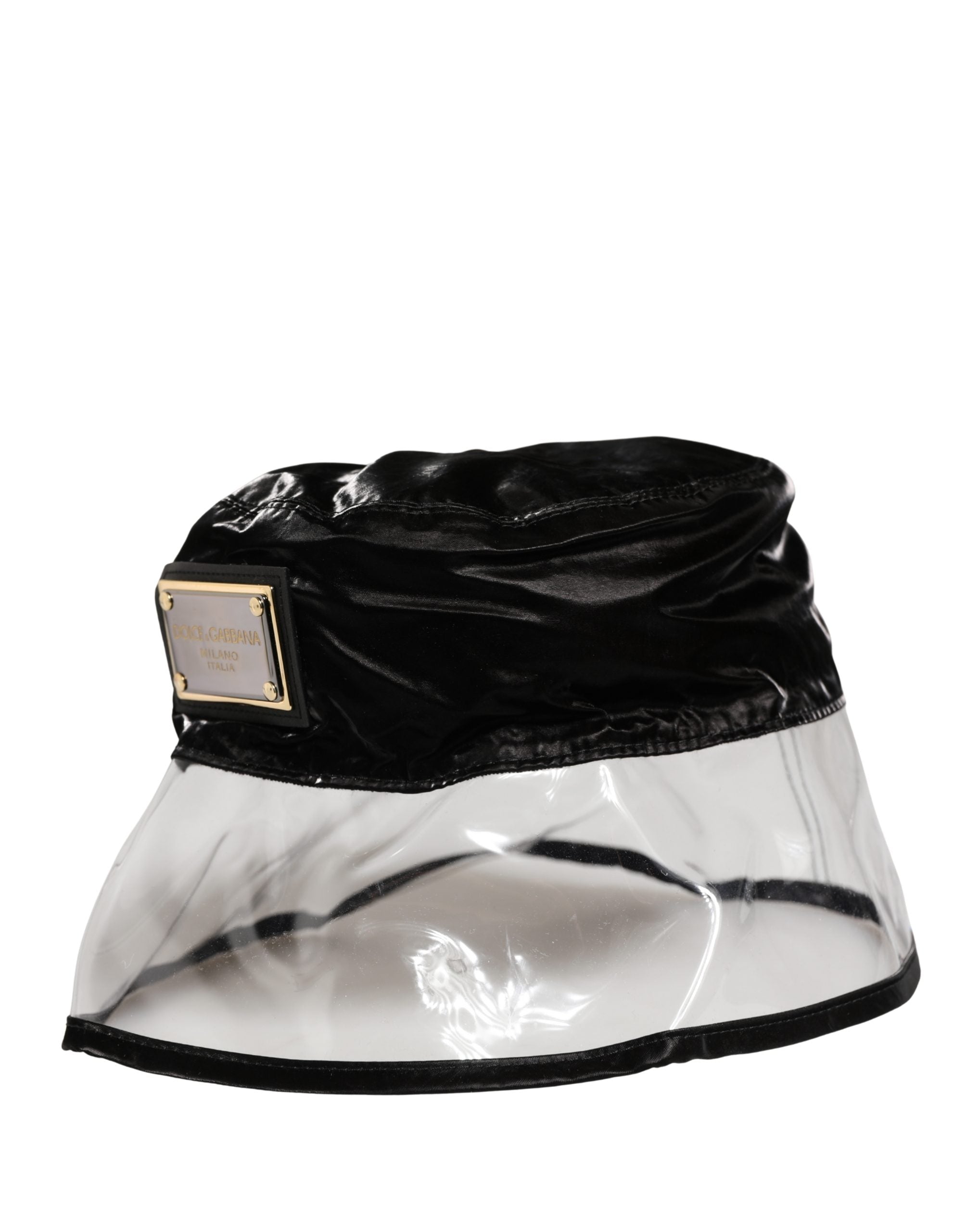 Dolce & Gabbana Black Nylon Plastic Fisherman Bucket Capello Hat - Luxe Marca