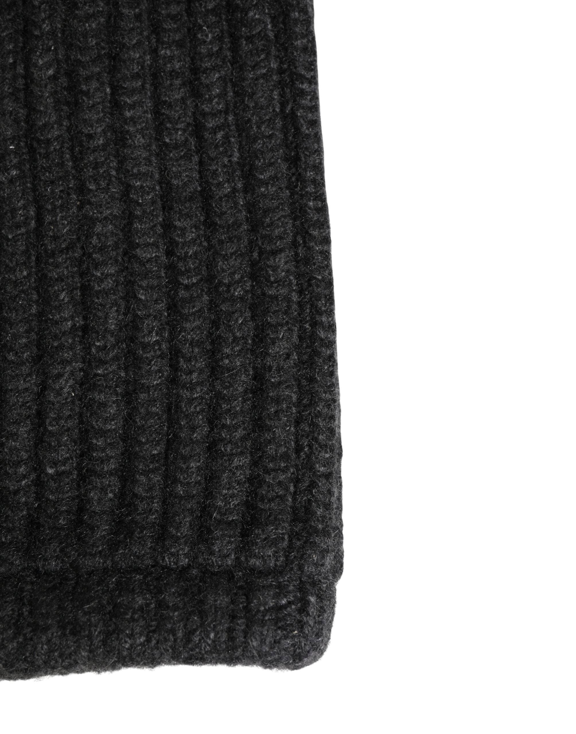 Dolce & Gabbana Black Cashmere Knitted Men Winter Neck Warmer Hat - Luxe Marca