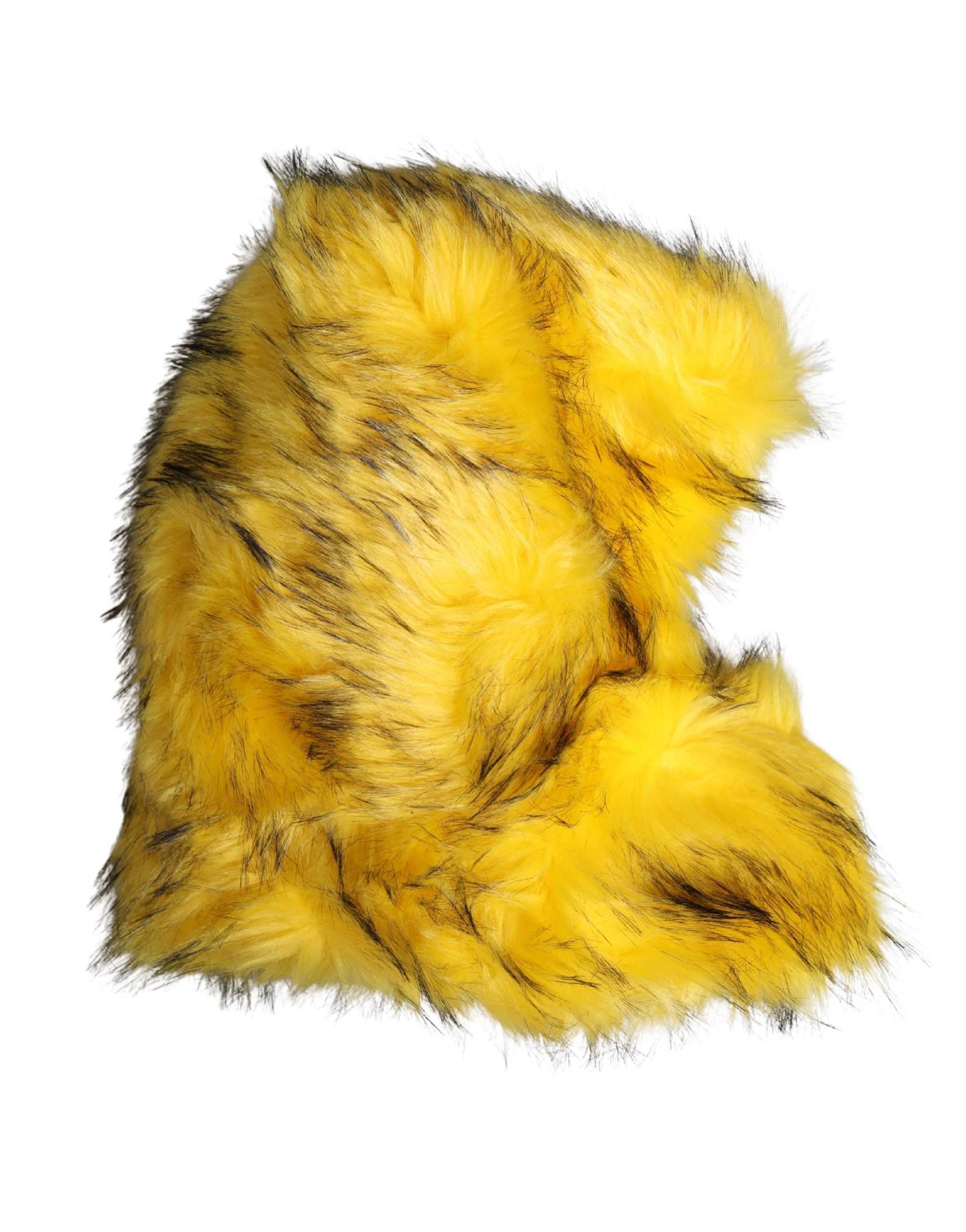 Dolce & Gabbana Yellow Modacrylic Fur Women Bucket Capello Hat - Luxe Marca