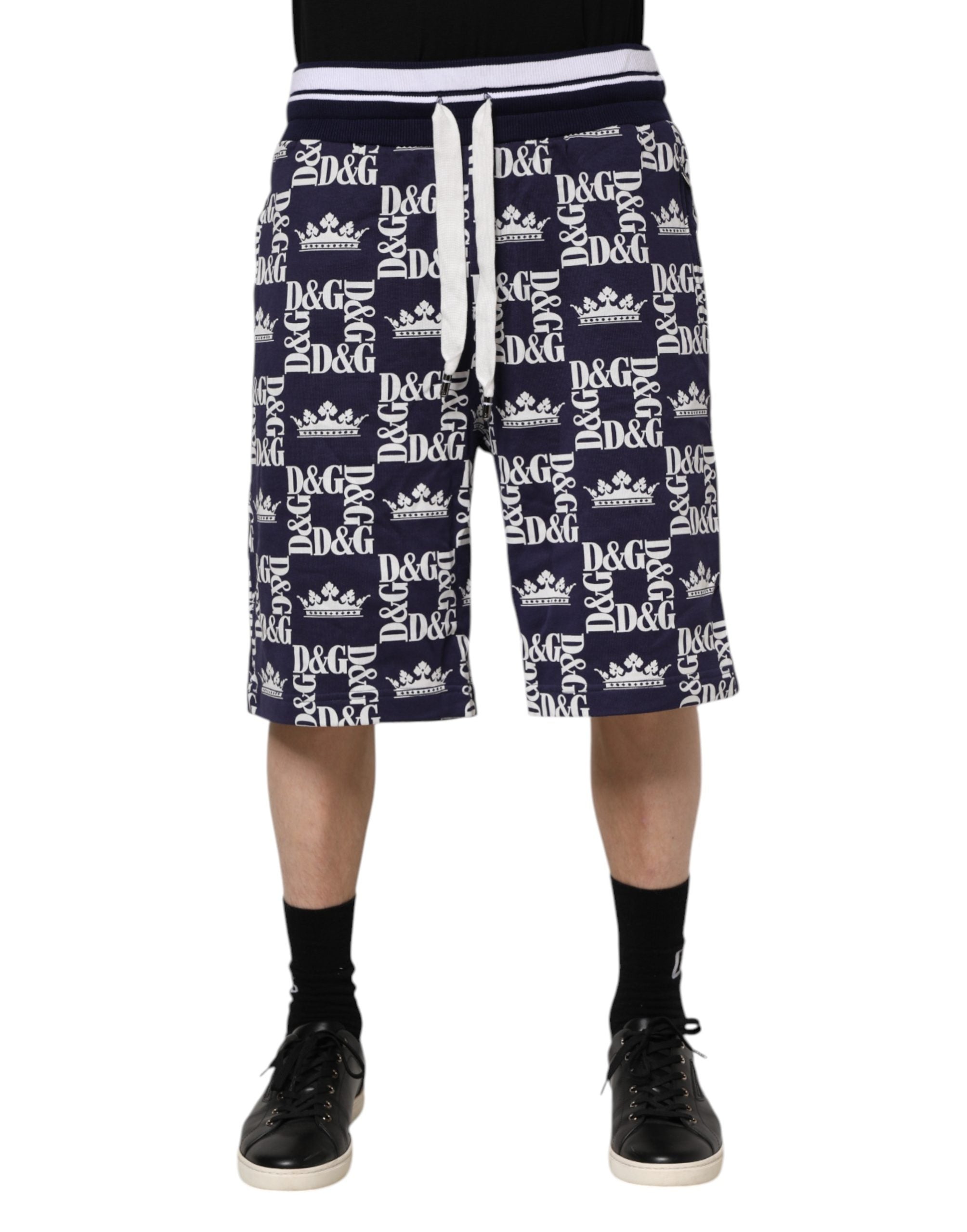 Dolce & Gabbana Blue DG Logo Print Chino Men Bermuda Shorts