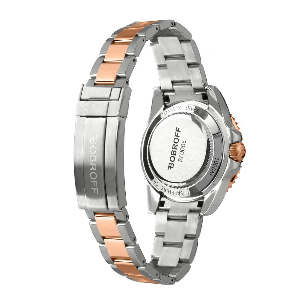 Bobroff Silver Stainless Steel Sport Watch