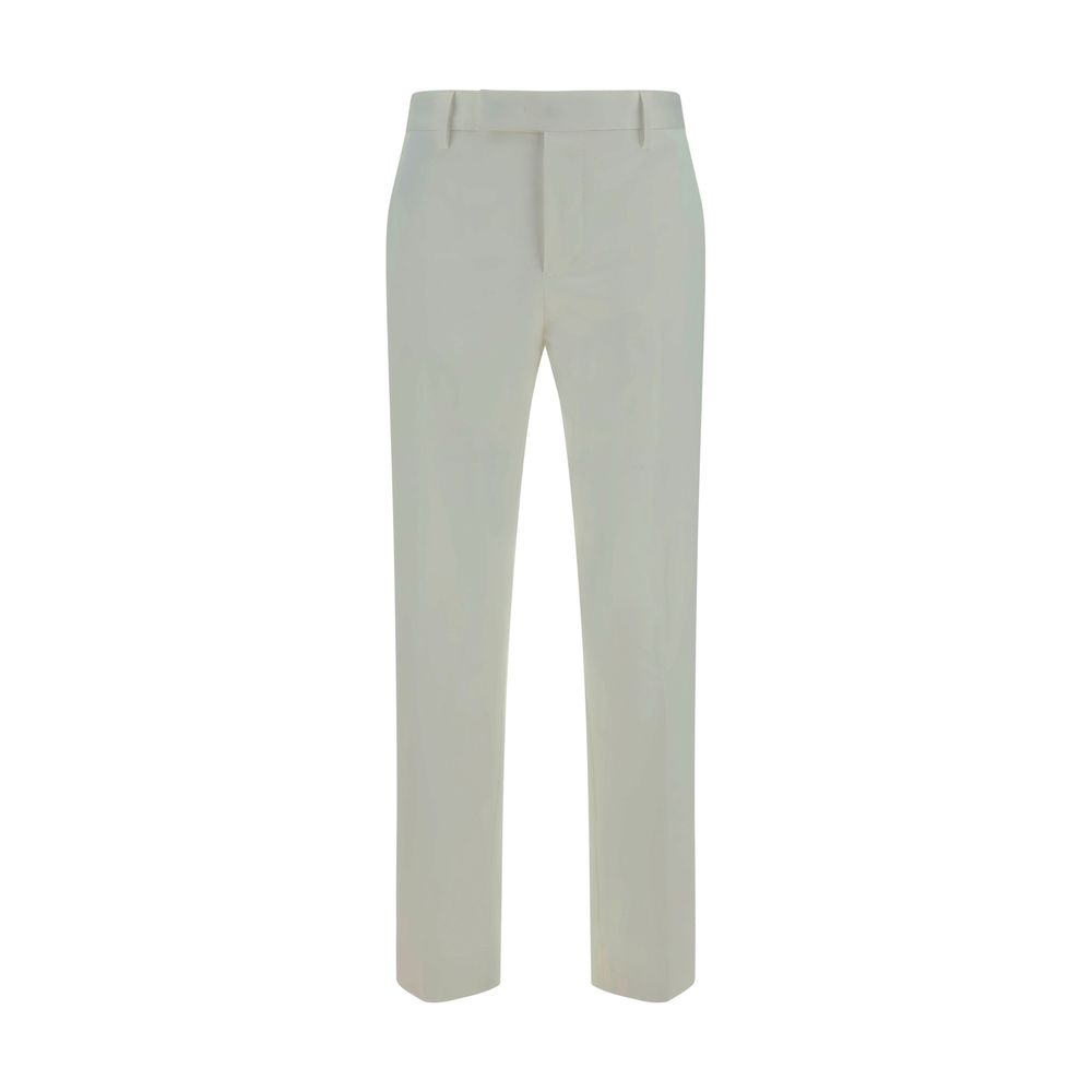 PT Torino White Cotton Casual Pants - Luxe Marca