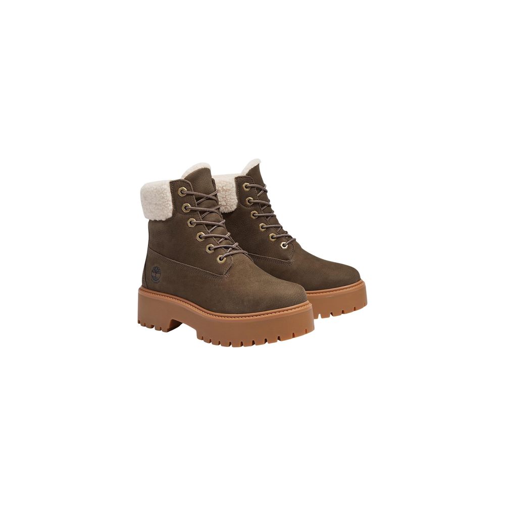 Timberland Brown Recycled Leather Lace-Up Boots - Luxe Marca