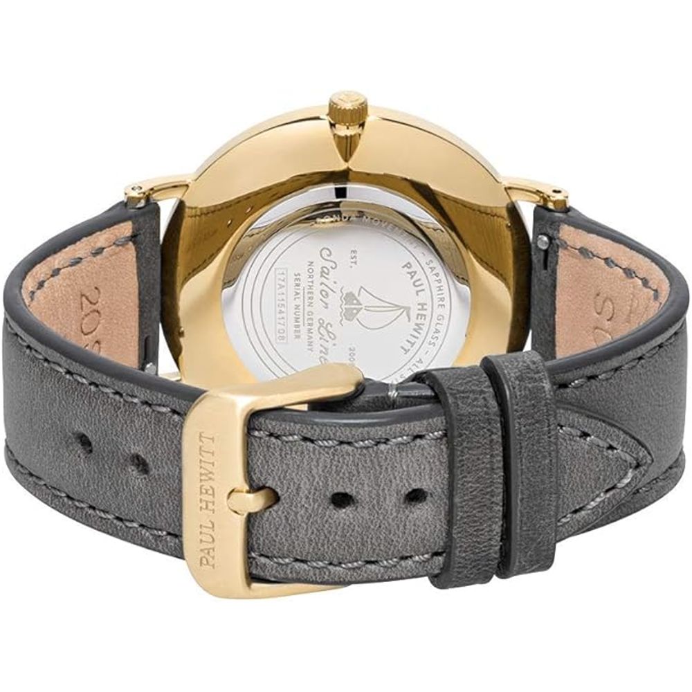 PAUL HEWITT Gray Leather Dress Watch