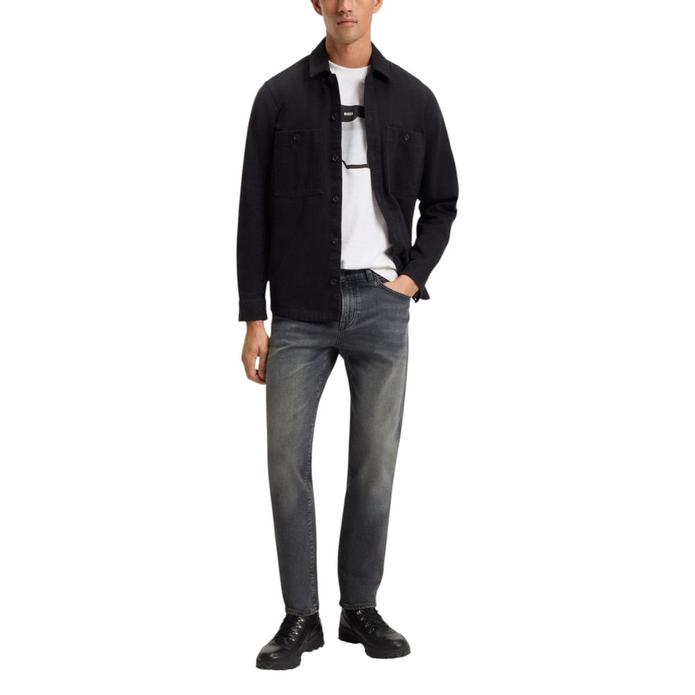 Hugo Boss Gray Cotton Relaxed Fit Jeans